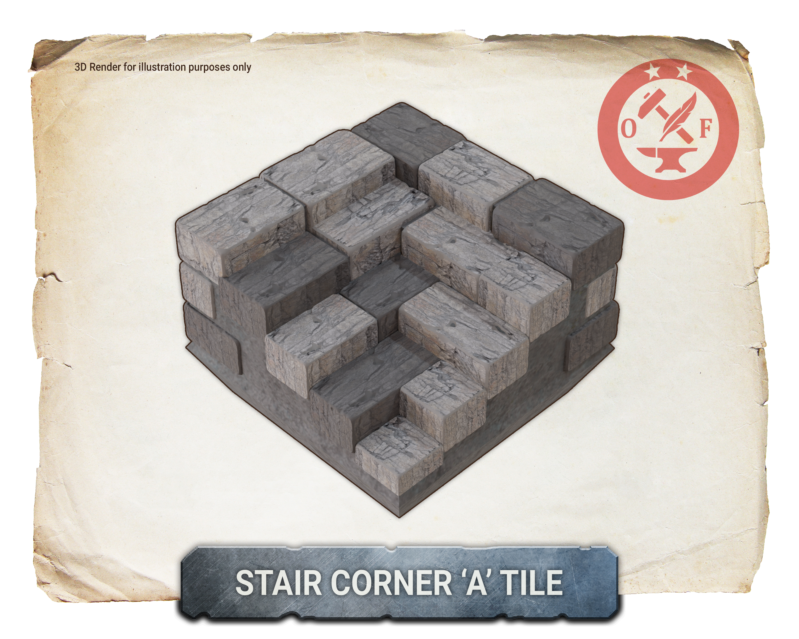 modular staircase tile corner A